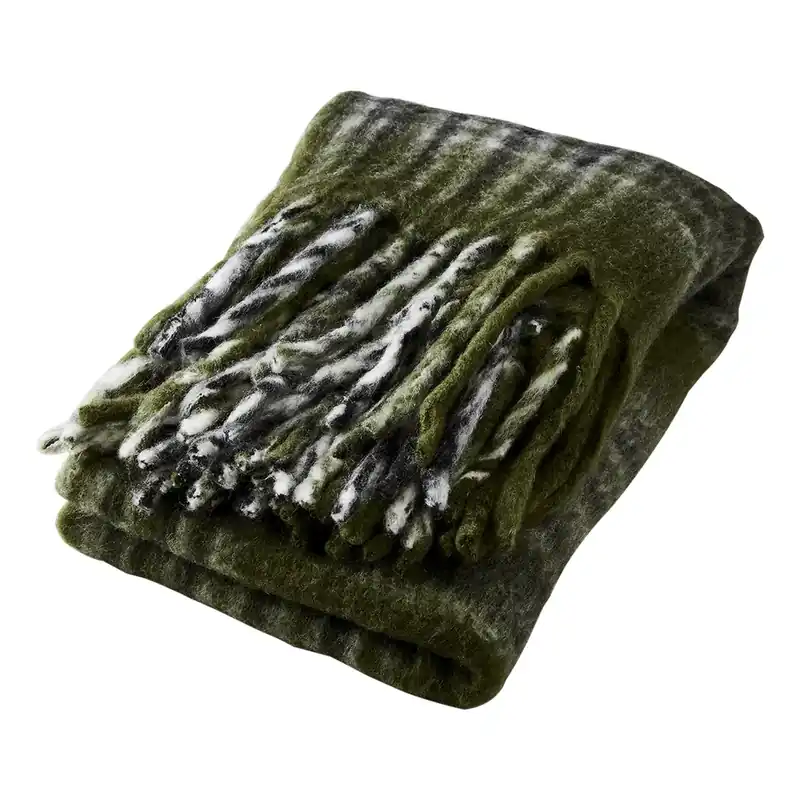 FRASSE pläd grön/svart/vit Kampanjpris